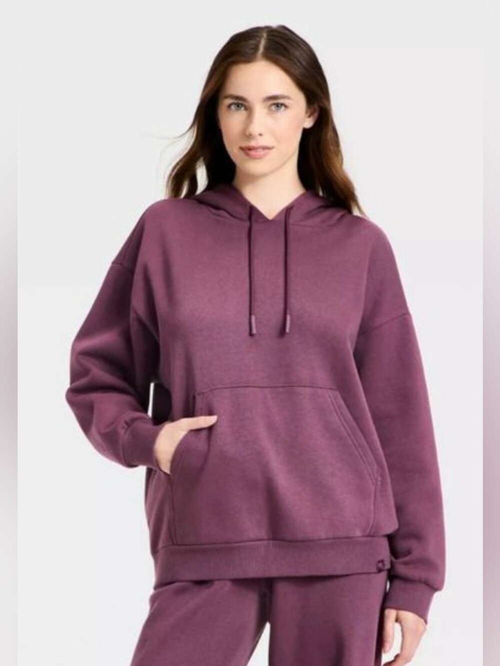 JoyLab Women's Fleece Relaxed Fit Hoodie Sweatshirt, M - Purple